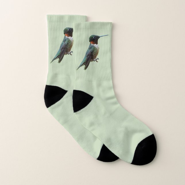 Ruby-Throated Hummingbird Bird Fotografy Socken (Paar)