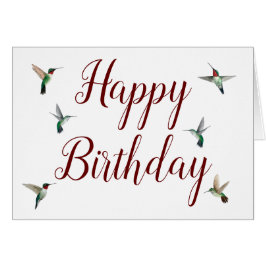 Ruby-throated Hummingbird Birthday Card