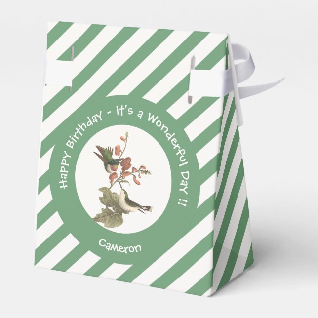 Ruby-throated Hummingbird, Birthday oder sonstiges Geschenkschachtel (Rückseite)