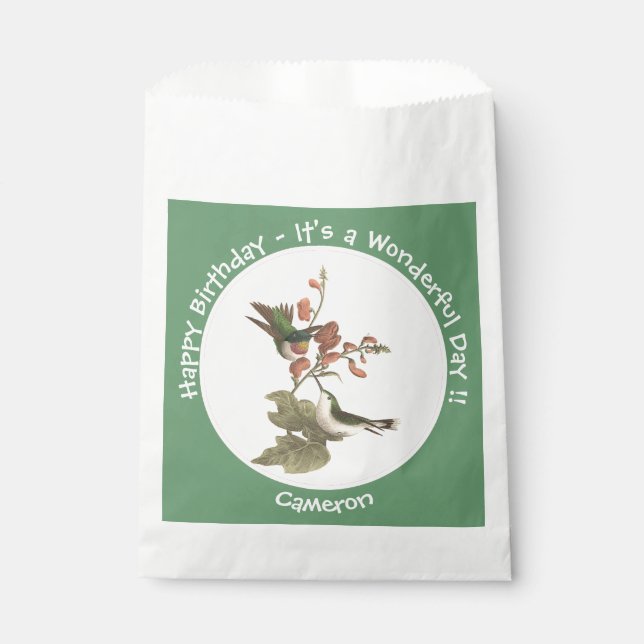 Ruby-throated Hummingbird, Birthday oder sonstiges Geschenktütchen (Vorderseite)