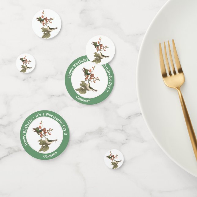 Ruby-throated Hummingbird, Birthday oder sonstiges Konfetti (Gruppe)