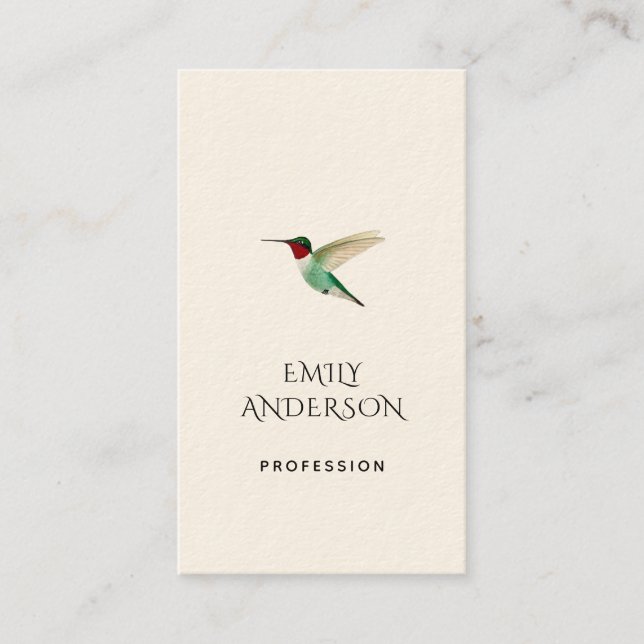 Ruby-throated Hummingbird Business Card Visitenkarte (Vorderseite)