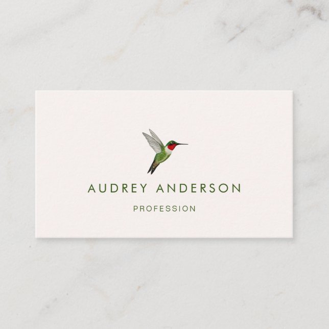 Ruby-throated Hummingbird Business Card Visitenkarte (Vorderseite)