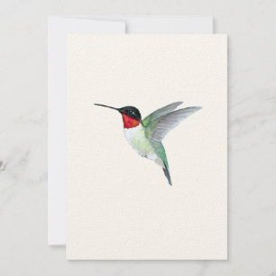 Ruby-throated Hummingbird Flat Greeting Card Karte