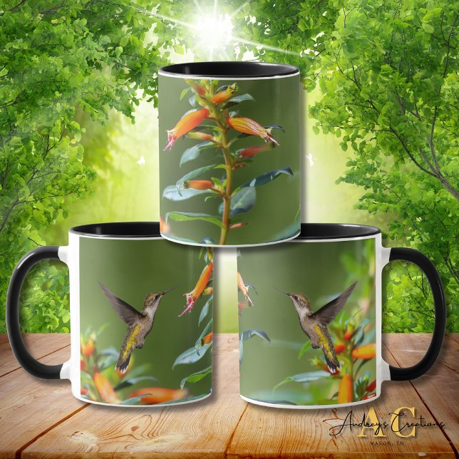 Ruby-Throated Hummingbird "in Cuphea" Tasse (Von Creator hochgeladen)