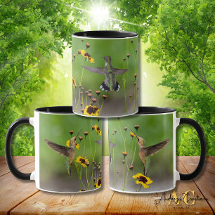 Ruby-Throated Hummingbird "in Plains Coreopsis" Tasse