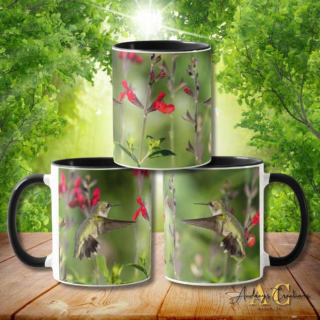 Ruby-Throated Hummingbird "in Radio Red Salvia" Tasse (Von Creator hochgeladen)