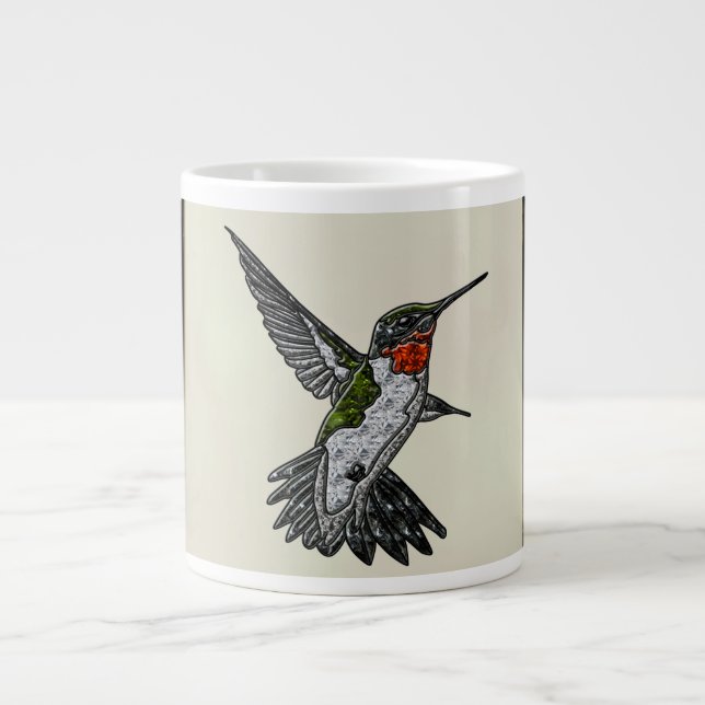 Ruby Throated Hummingbird Jumbo-Tasse (Vorderseite)
