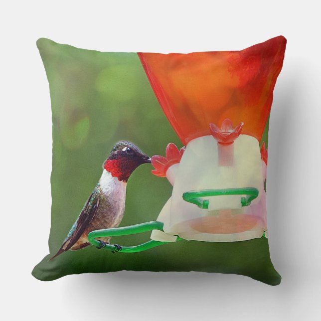 Ruby Throated Hummingbird Kissen (Vorderseite)