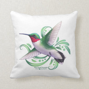 Ruby Throated Hummingbird Kissen