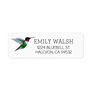 Ruby-throated Hummingbird Label