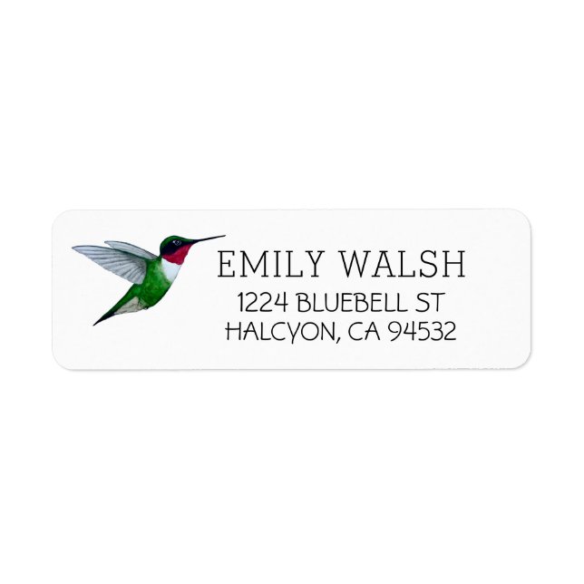 Ruby-throated Hummingbird Label (Vorne)