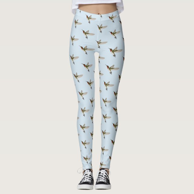 Ruby Throated Hummingbird Leggings (Vorderseite)