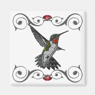 Ruby Throated Hummingbird Magnet