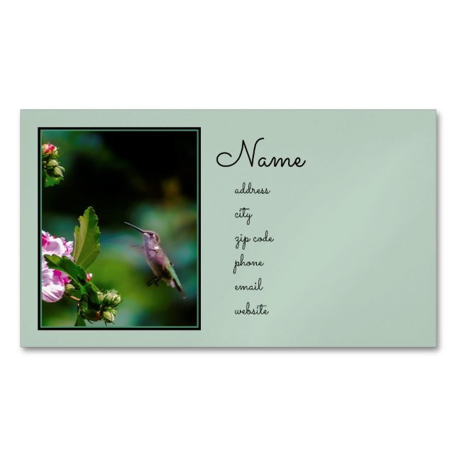 Ruby-throated Hummingbird - Original Foto Magnetische Visitenkarte (Vorderseite)