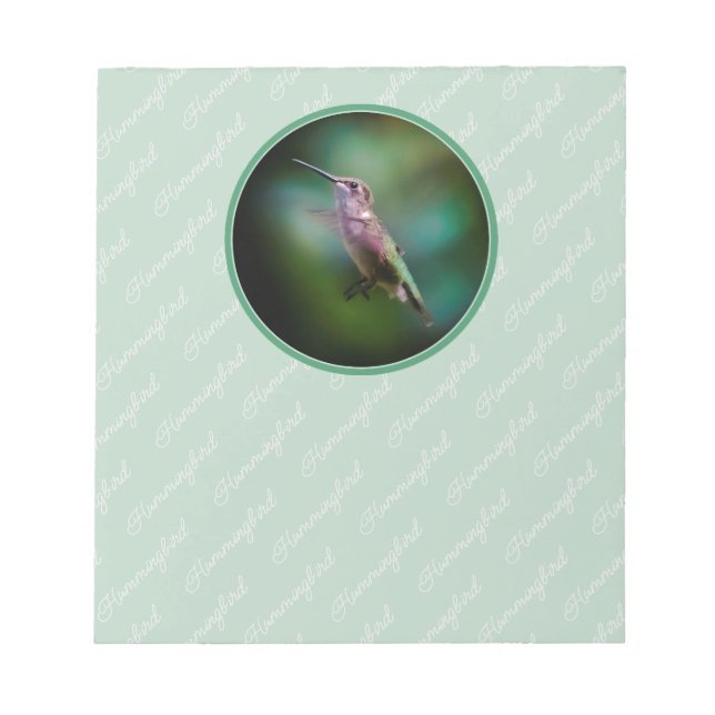 Ruby-throated Hummingbird - Original Foto Notizblock (Vorderseite)