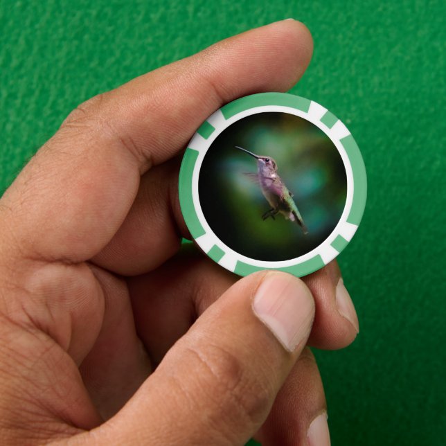 Ruby-throated Hummingbird - Original Foto Pokerchips (Hand)