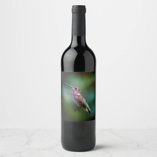 Ruby-throated Hummingbird - Original Foto Weinetikett (Vorderseite)