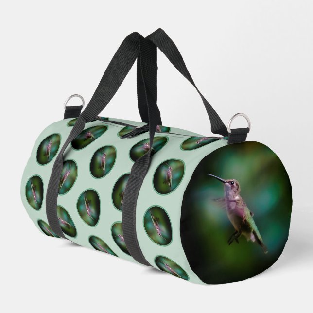 Ruby-throated Hummingbird Original Fotograf Duffle Bag (Linke Seite)