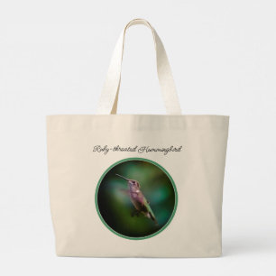 Ruby-throated Hummingbird Original Fotograf Jumbo Stoffbeutel