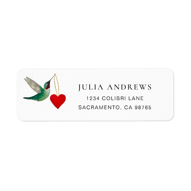 Ruby-throated Hummingbird Return Address Label (Vorne)