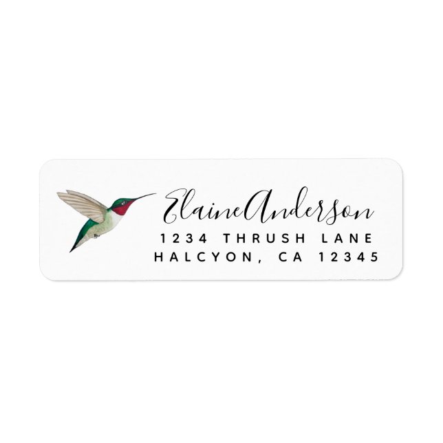 Ruby-throated Hummingbird return address label (Vorne)
