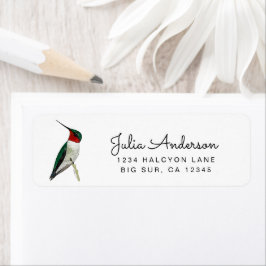 Ruby-throated Hummingbird return address label