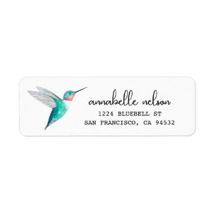 Ruby-throated Hummingbird Return Address Label