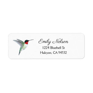 Ruby-throated Hummingbird-Rücksendeadresse