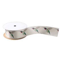 Ruby-throated Hummingbird Satin Ribbon