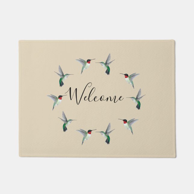 Ruby-throated Hummingbirds Doormat Fußmatte (Vorderseite)