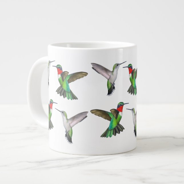 Ruby Throated Hummingbirds Tasse (Vorderseite Links)