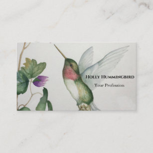 Ruby Throby Hummingbird Business Card Visitenkarte