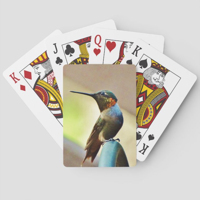 Ruby und Grüner kleiner Hummingbird Spielkarten (Rückseite)