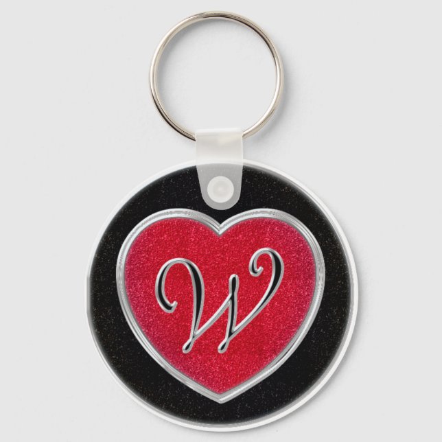 Ruby und Onyx Monogram Schlüsselanhänger (Vorderseite)