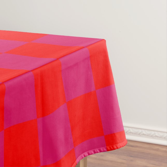 Ruby und Red Checkered Vintag Tischdecke (Beispiel)