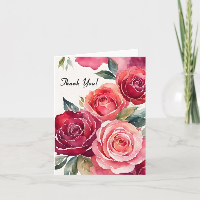 Ruby und Rose Floral Dankeschön Dankeskarte (Vorderseite)