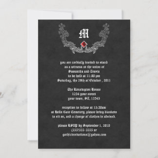 Ruby und Silver Monogram Gothic-Einladung Einladung