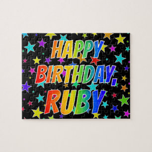 "RUBY" Vorname, Fun "GLÜCK BIRTHTAG"