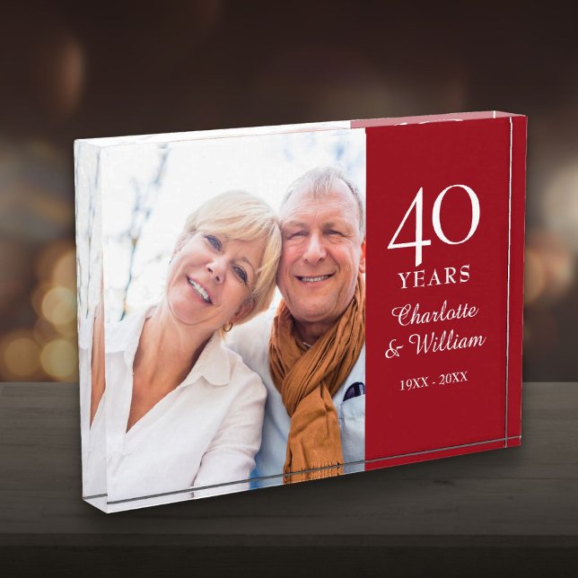 Ruby Wedding Anniversary Foto Elegant (40th Ruby Wedding Anniversary Photo Elegant)