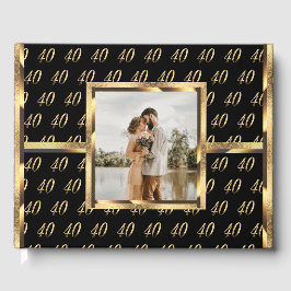Ruby Wedding Black and Gold zum 40-jährigen Jubilä Gästebuch