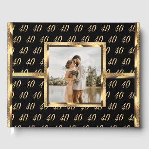 Ruby Wedding Black and Gold zum 40-jährigen Jubilä Gästebuch