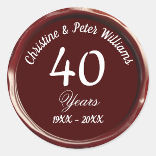 Ruby Wedding Burgundy Wax Siegel Sticker