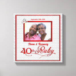 Ruby Wedding Jubiläum 11 x 11 Zoll 40. Foto Leinwanddruck