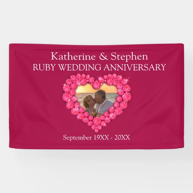 Ruby Wedding Jubiläumsroter Banner (Horizontal)