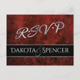 Ruby Wedding | UAWG Crimson Garnet Red und Black | Einladungspostkarte