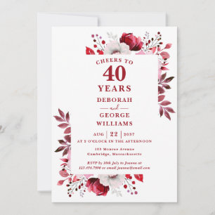 Ruby zum 40. Hochzeitstag  Einladung