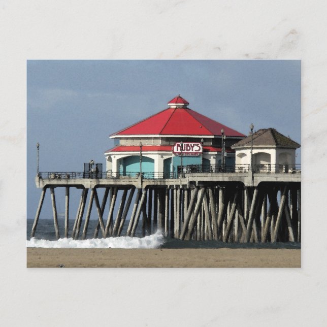 Ruby's Diner Huntington Beach Pier Postcard Postkarte (Vorderseite)