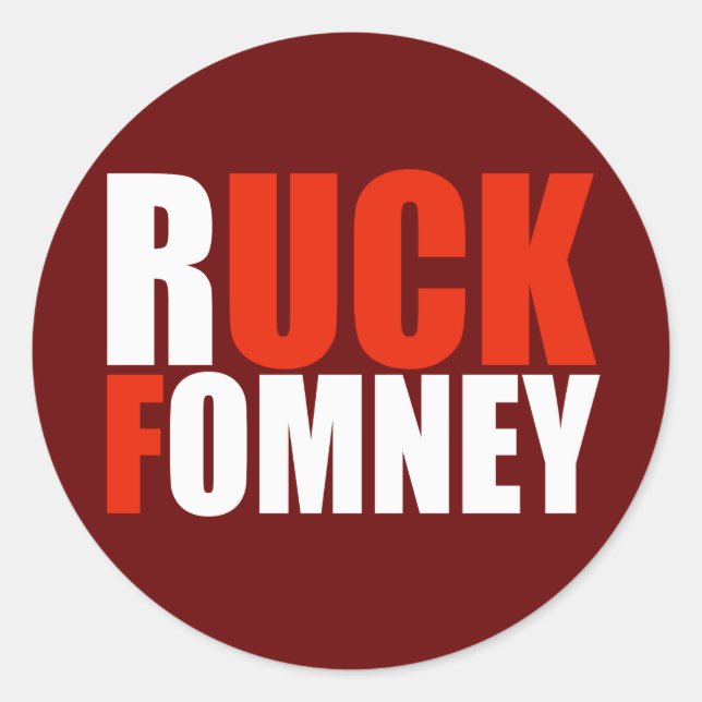 RUCK FOMNEY weiß Runder Aufkleber (Vorderseite)
