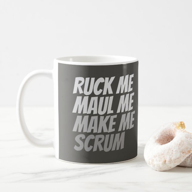 Ruck Me Maul Me macht mich zum Funny Rugby Sport Kaffeetasse (Mit Donut)